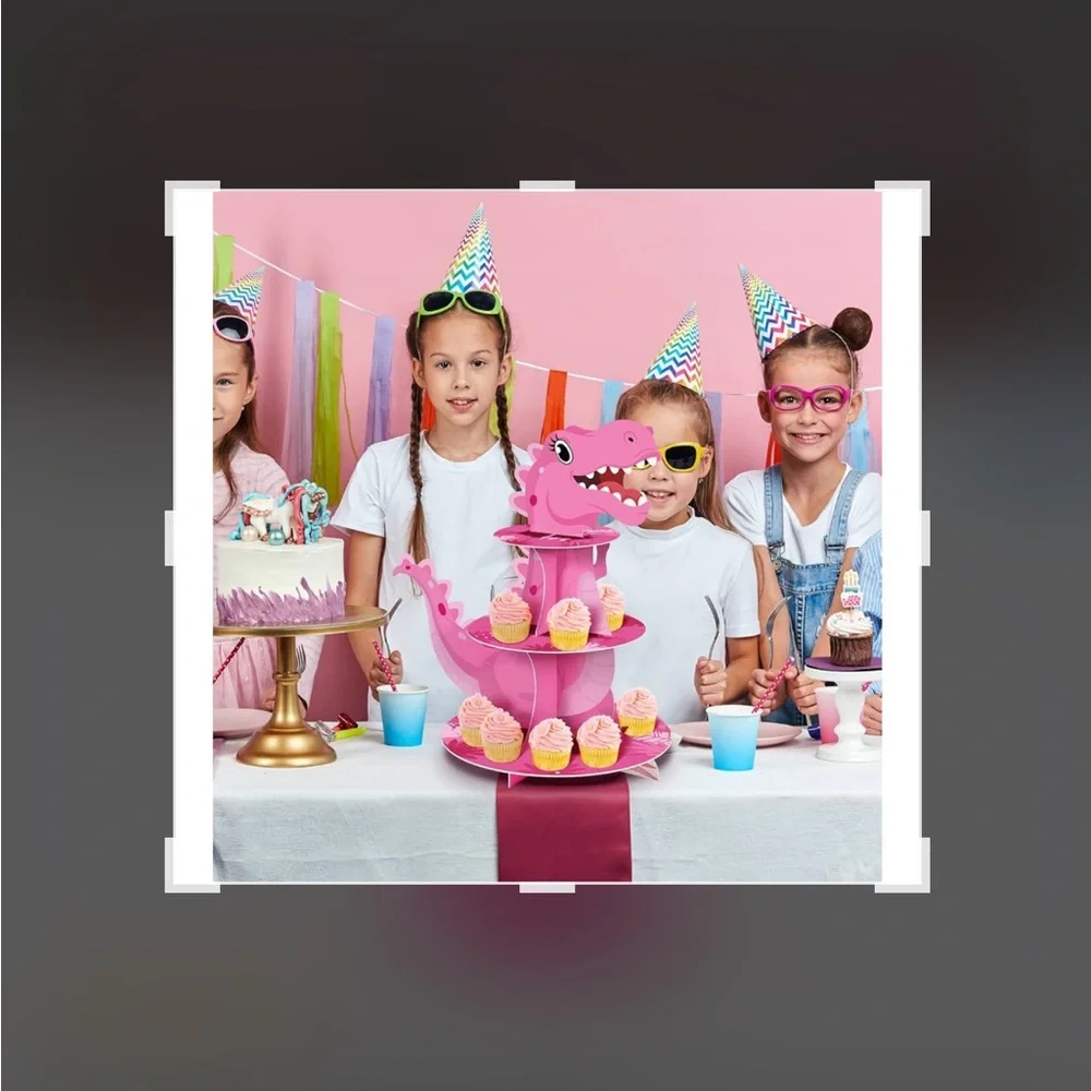 Pink Dinosaur Cupcake Stand